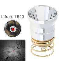940nm IR LED Flashlight Bulb 3V-8.4V 1 Mode P60 Drop-in Lamp Replacement Smooth Reflector for 6P C2 D2 G2 Z2/501B 502B 501A 502D