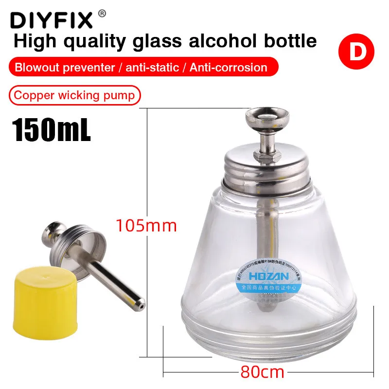 DIYFIX-زجاجة كحول زجاجية من النوع بالضغط ، 150 مللي ، لوحة مضادة للكهرباء الساكنة ، زجاجة مياه غسيل ، إصلاح الهاتف الخلوي ، أداة تنظيف نحاسية
