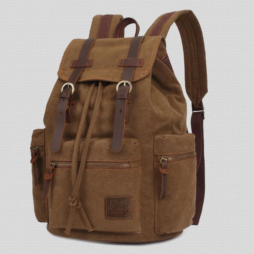 Vintage Canvas-Rucksäcke für Männer und Frauen, Reisetaschen für Studenten, Freizeitrucksäcke zum Wandern, Reisen, Camping, Rucksack Mochila Masculina – Detail 12