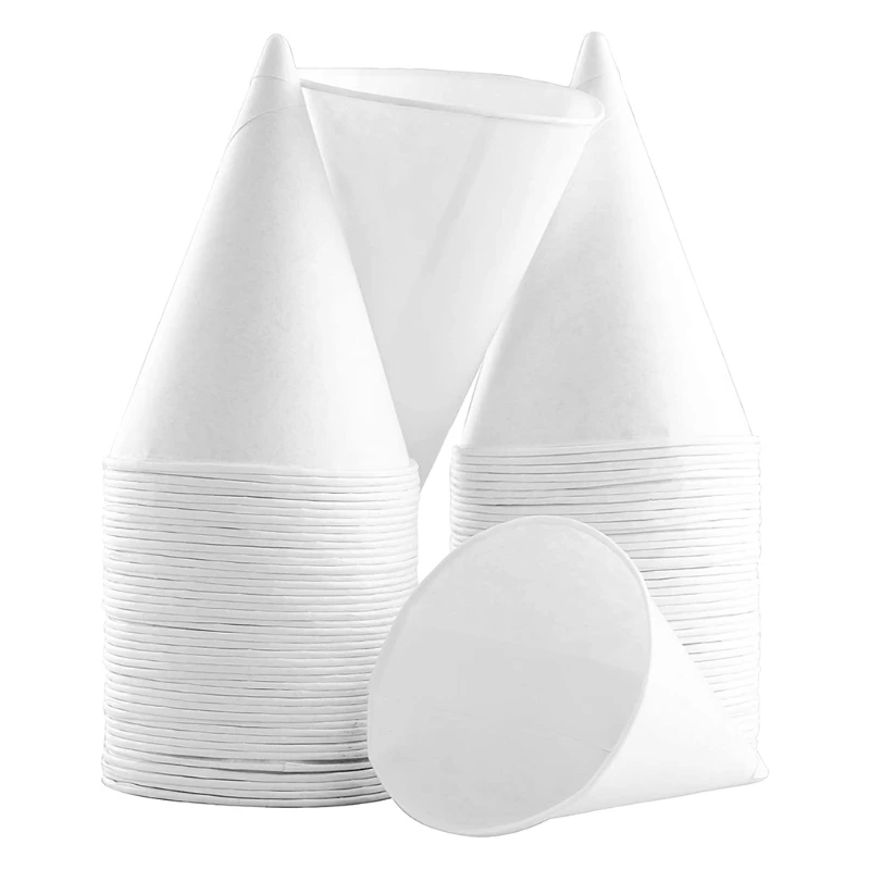 

White Conical Disposable Paper Cup Disposable Snow Cone Cup 250 Piece Shaving Ice Cup Suitable for Family Company Party water c