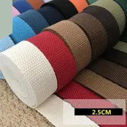 25mm Diy candy color knitted ribbons belt canvas bag webbing, bag luggage ribbons,Wholesale price