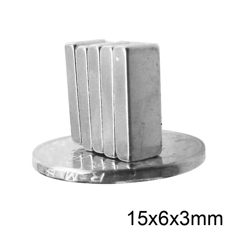 10~500PCS 15x6x3 mm Strong Rare Earth Magnet Thick 3mm Block Rectangular Magnetic 15x6x3mm Permanent Neodymium Magnets 15*6*3