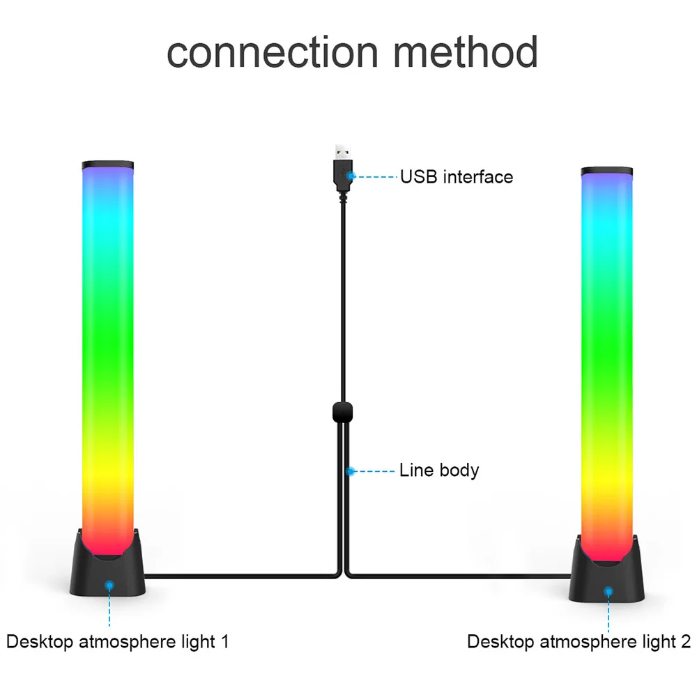 RGBIC Atmosphere LED Light Bars Music Sync Kit Works Backlights Pickup Rhythm Light TV Room Decoration Bluetooth Play Light Bar