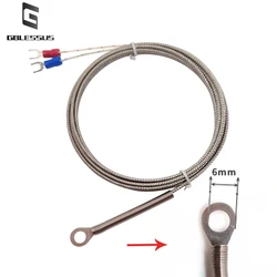 Hole Washer Thermocouple 6mm Inner Hole K/E Type Temperature Sensor Probe UT Terminal 1/5M Industrial Temperature Controller