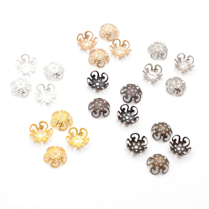 Jewelry DIY 11mm Filigree Metal Hollow Flower Spacer Beads End Caps Pendant DIY Charms Connectors Jewelry Findings