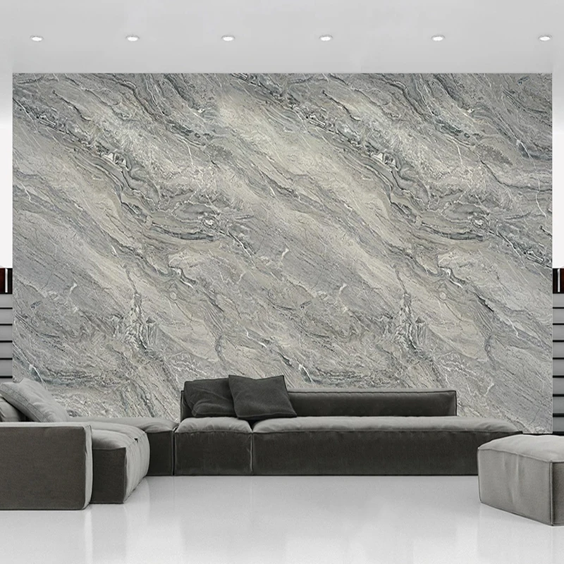 Custom 3D Photo Wallpaper Grey Marble Pattern Living Room Sofa TV Background Wall Art Mural Waterproof Canvas Papel De Parede