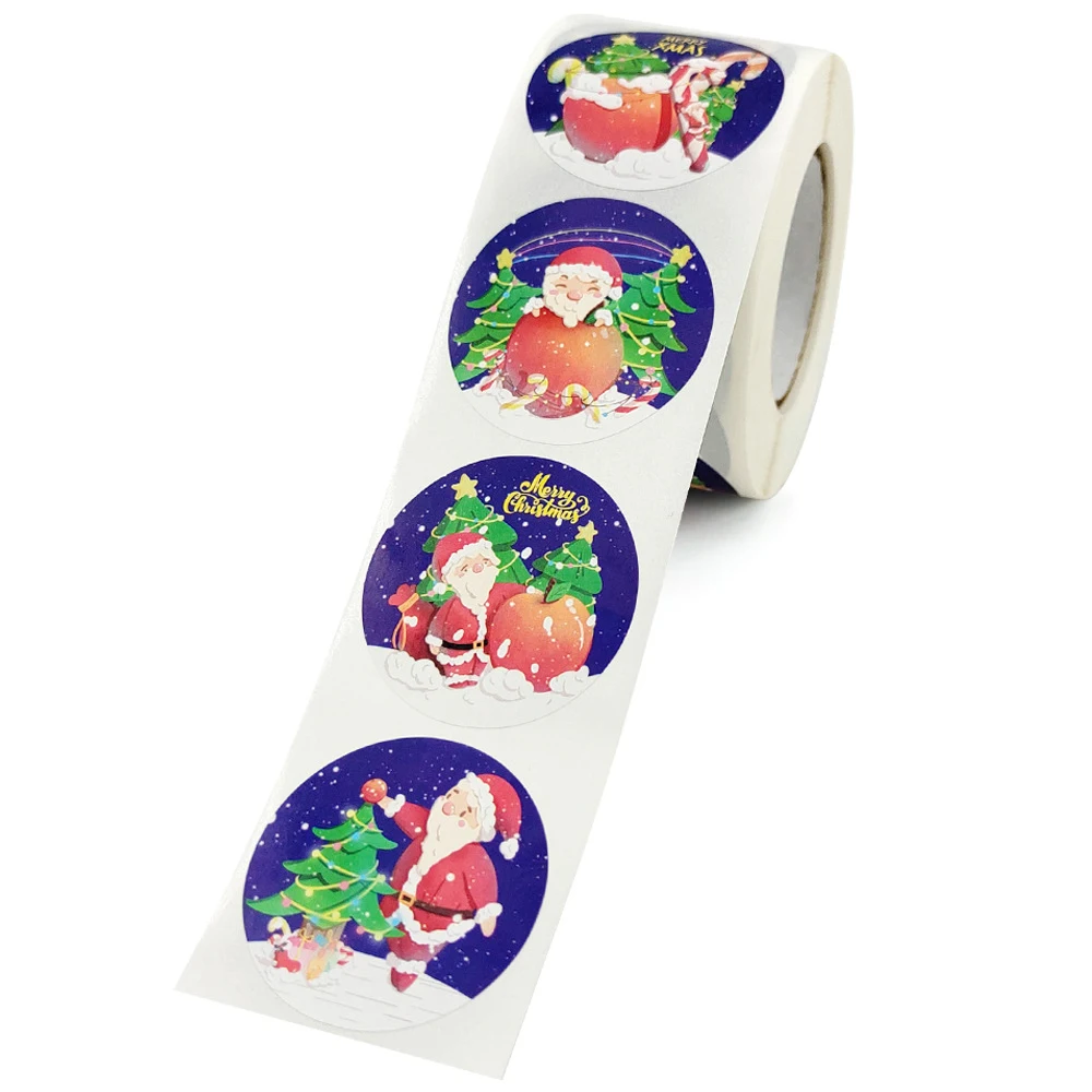 500pcs 3.8cm 1.5inch Merry Christmas Stickers Santa Business Labels Gift Tags Packing Decoration Supply for Gift Boxes,Cookies