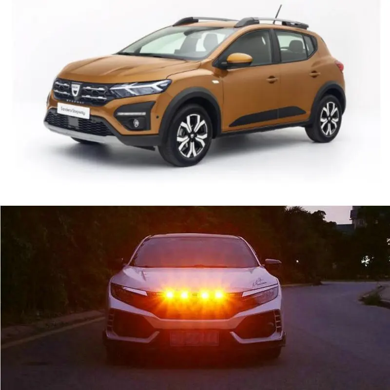 Car Accessories Grille Light Lamp For DACIA DOKKER DUSTER LODGY LOGAN SANDERO SOLENZA