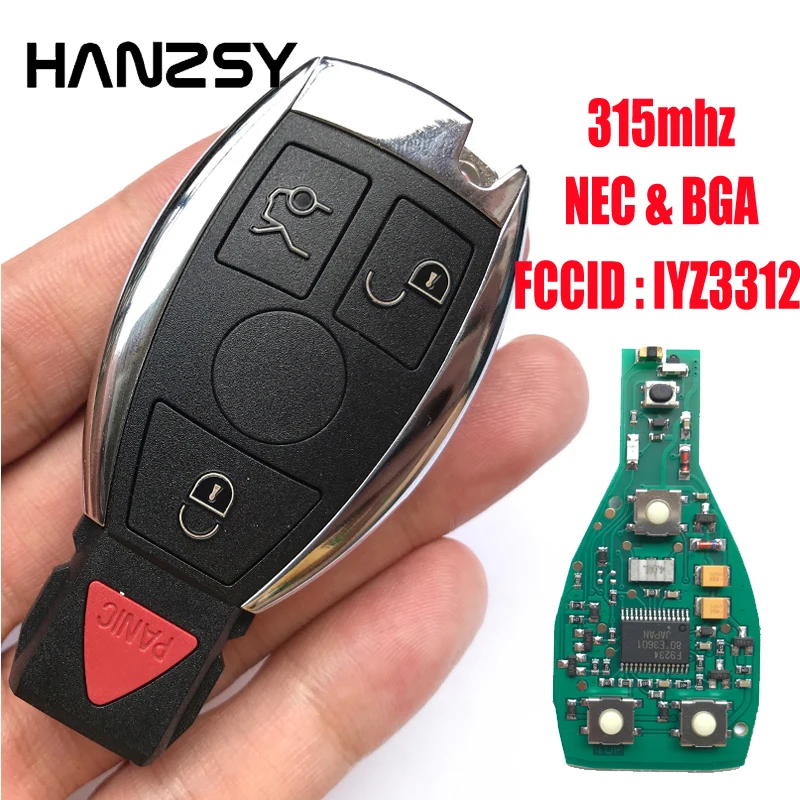 

3+1/4 Buttons 315Mhz Remote Key For Mercedes-Benz W169 W245 W203 W208 W209 W204 W210 W211 2001-2010 NEC/BGA / LYZ3312/ IYZDC