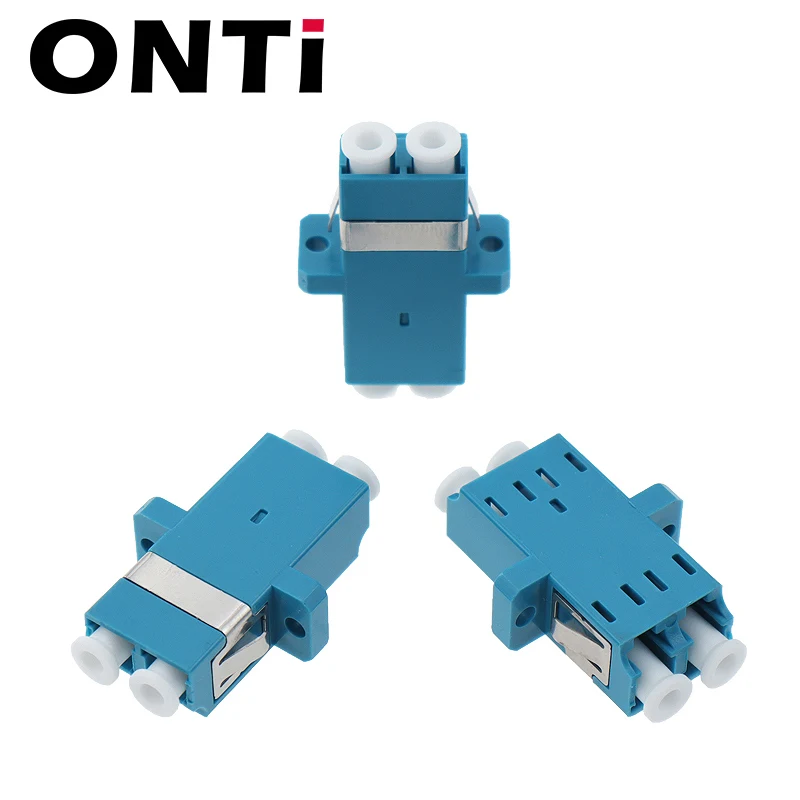 ONTi-LC UPC Duplex Single Mode Fiber Optic Adapter, LC Optical Fiber Coupler, APC Fiber Flange, Metal Connector