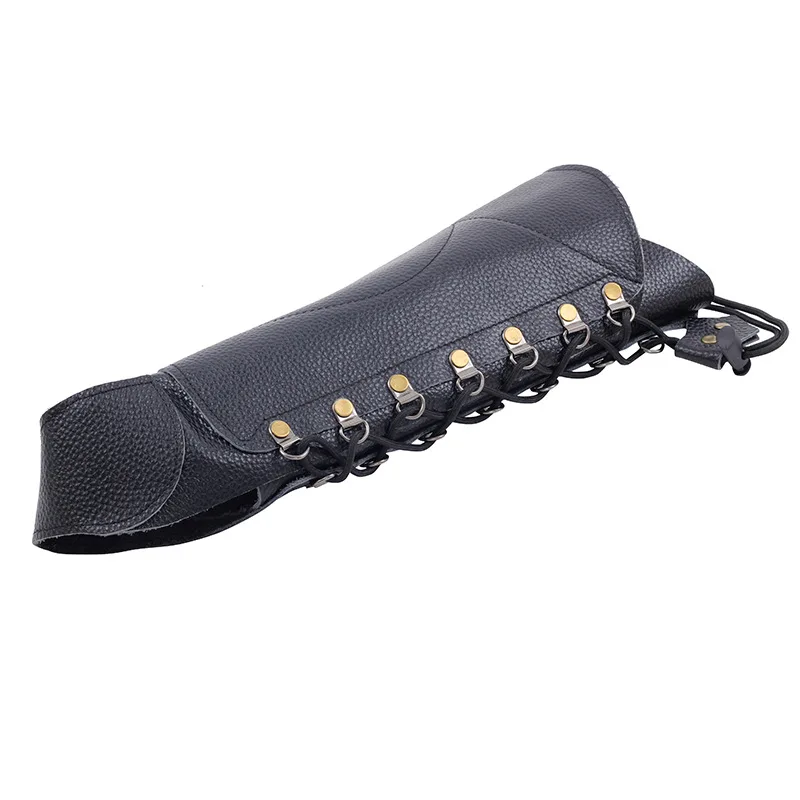 Hunting Archery Arm Guard  Bow Protective Gear Unisex Leather Protector Bracer Glove Adjustable