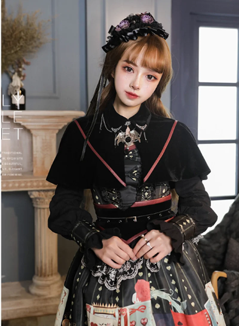 Vintage Lolita Dress Retro  Victorian Dress for Women Costume Autumn Winter Long Sleeve Ruffle Lolita Dress Cosplay Loli Cos