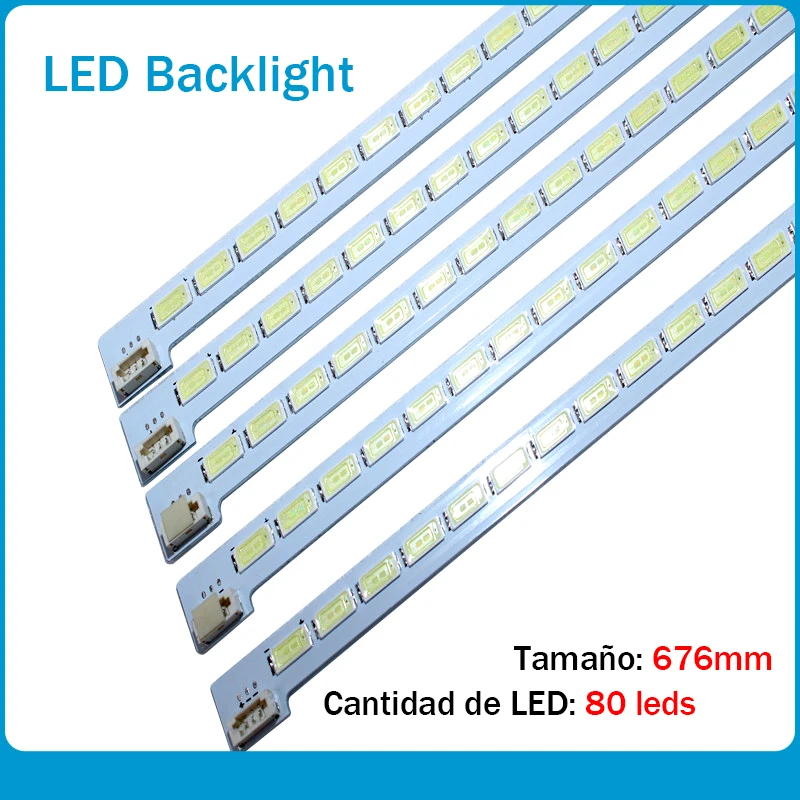 

30 unids/lote 80 LED 676mm LED55X5000DE LTA550HQ22 550HQ20 HQ16 tira de LED LJ64-03515A STS550A66_80LED_rev0.1_111117