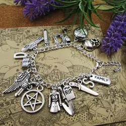 TV series inspired  charm bracelet Wayward Sons  Sam and Dean Winchester pendant bracelets