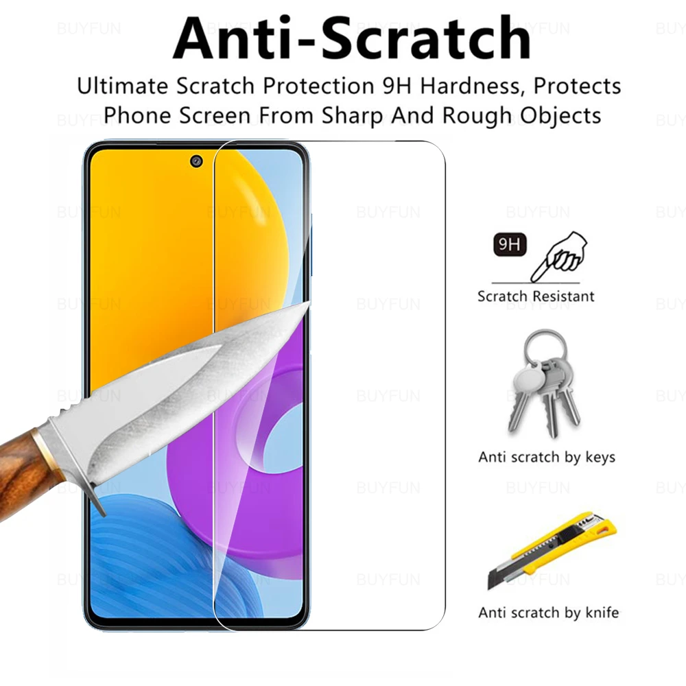 4PCS 9H Tempered Glass For Samsung Galaxy M52 5G 6.7" Screen Protector For Samsung M52 5G Samsun M52 M 52 Protective Film Cover