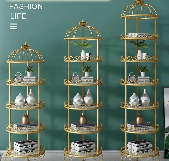 

Nail bag shelf display shelf shoe shop bag storage storage bird cage home bedroom iron thick gold floor