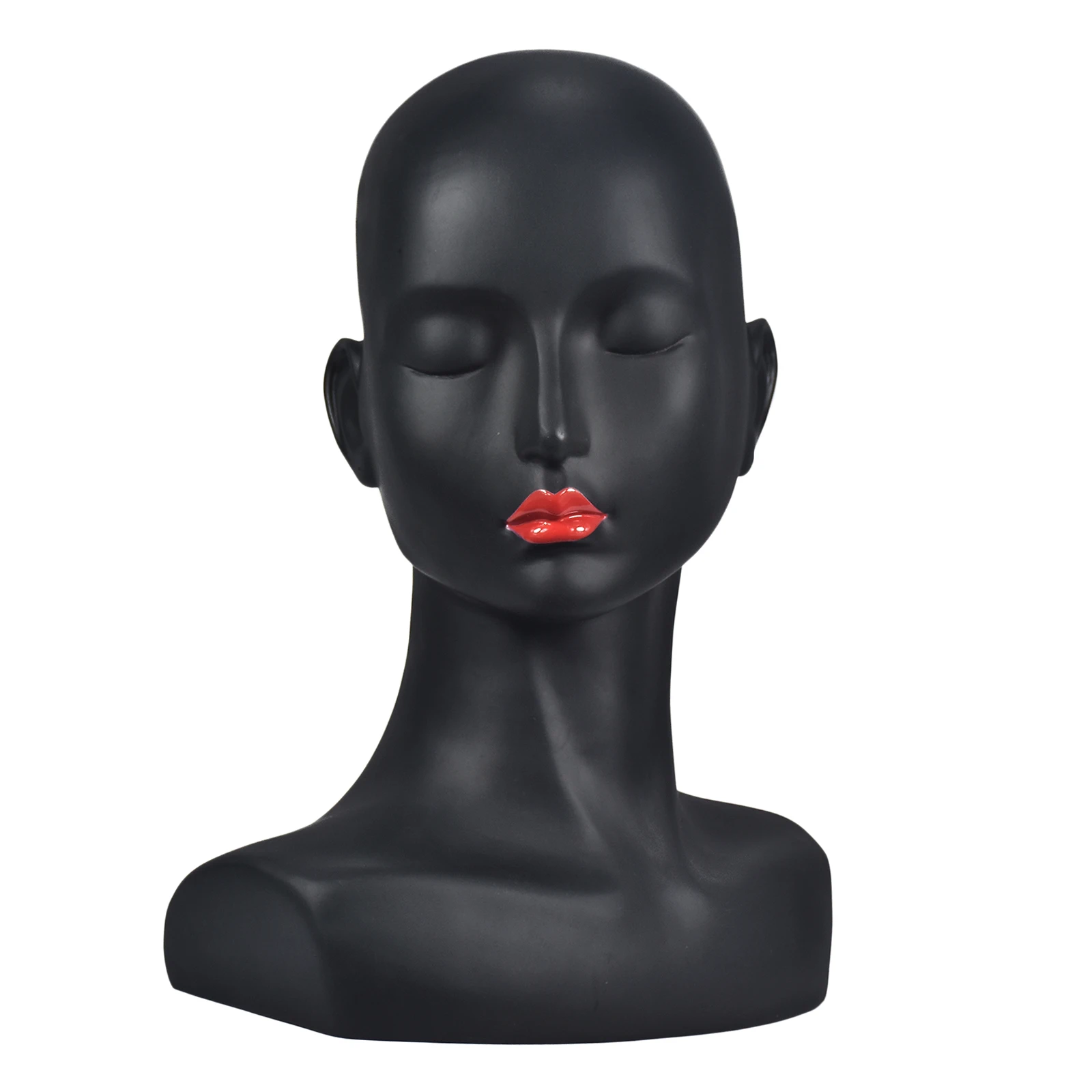 PVC Mannequin Female Head Model Dummy Wig Glasses Hat Display Stand White Barber Hair Styling Wig Making Holder Shoulder