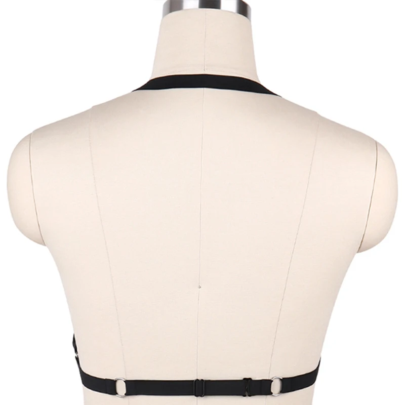 Grid-like Body Harness Belt Hollow Bra Pastel Goth Body Cage Black Sexy Lingerie Bondage Harness Festival Cage Bra