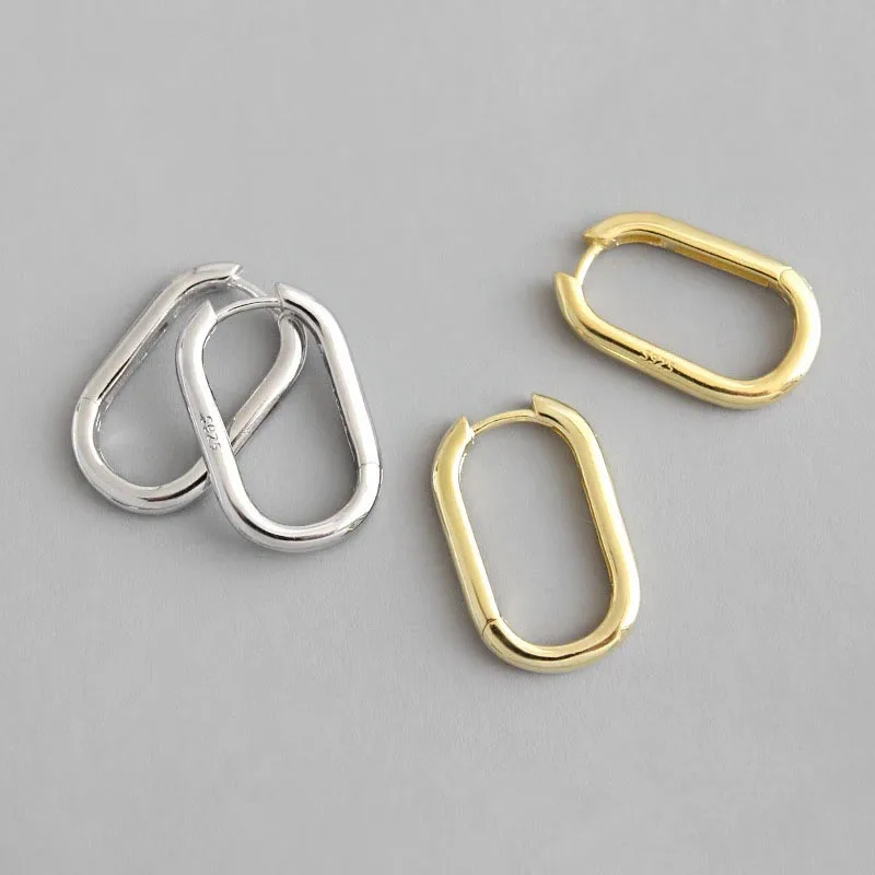 XIYANIKE Silver Color  French Punk Hip-Hop Geometric Small Hoop Earrings for Women Gold Silver Party Jewelry Accessories