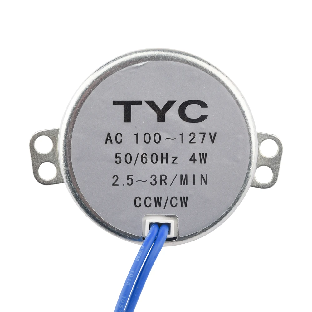 AC 100-127V Stable Synchronous Motor 4W 50/60Hz TYC50 Low-speed Electric Fan Head 5-6R/MIN 2.5-3R/MIN CCW/CW For Fan Motor