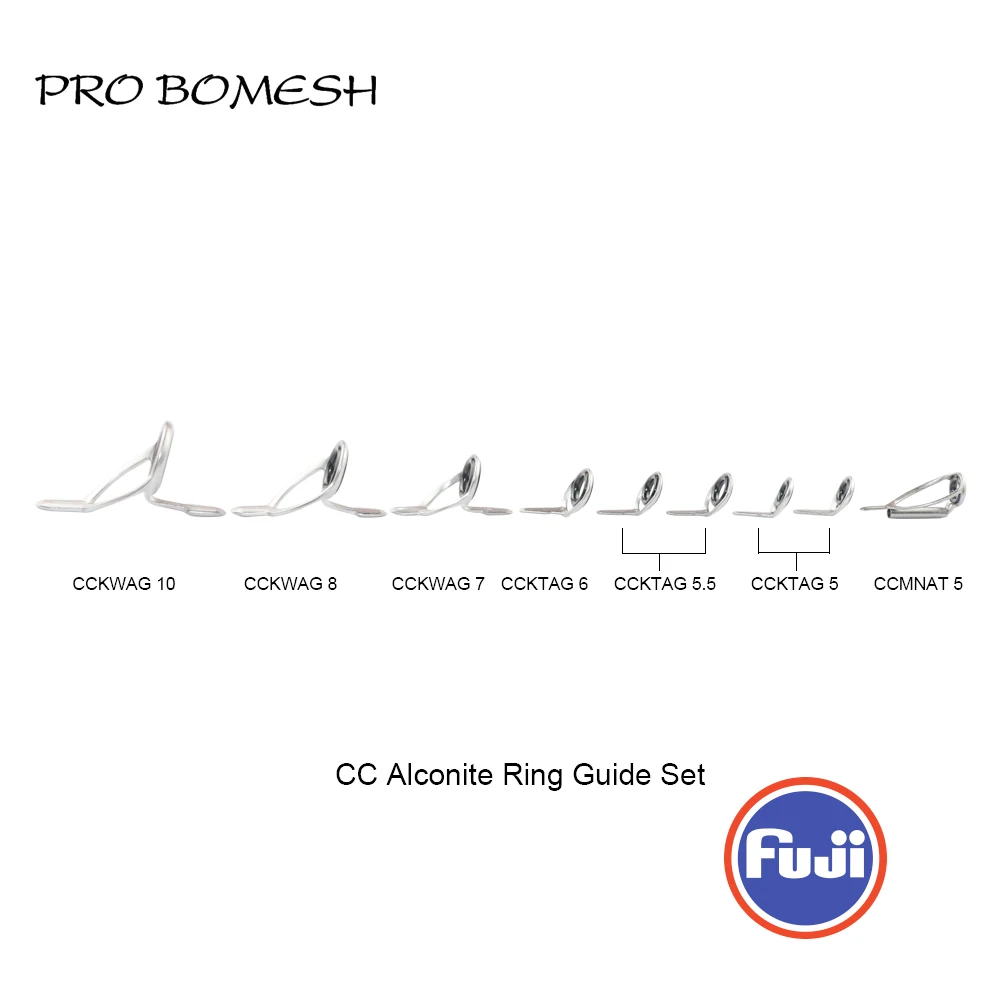 FUJI SIC Alconite Guide Top 9pcs Set KW KT Guide Casting Guide Set Rod Building component Repair fishing pole DIY Accessory