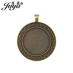 5pcs/lot Vintage Pendant Cabochon Base Inner Size 30/35mm Tray Charms For Jewelry Making Diy Necklaces Resin Accessories