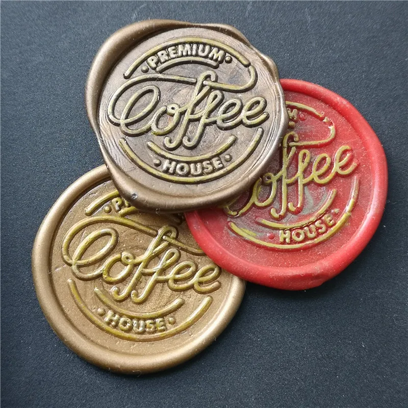 premium Coffee house Seal Greeting Card Sealing Seal Brass Irregular Seal Christmas Card Invitation Decorative Sealing Wax Stamp view 3