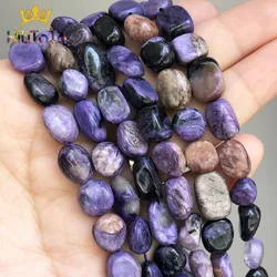 8-10mm Irregular Natural Genuine Charoite Beads Purple Loose Spacer Beads For DIY Jewelry Making Bracelet Necklace 15'' Strands