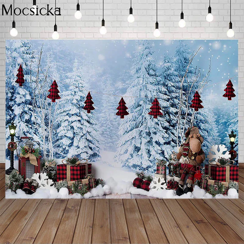 Zima płatki śniegu kraina czarów fotografia tło prezent na boże narodzenie portret rodzinny strona wystrój tła Photo Studio tapeta