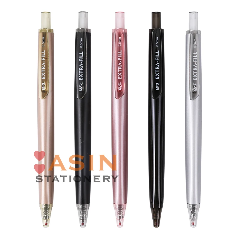 M&G Retractable Gel Pen 0.5mm Black/Blue/Red,Gel Roller Ball Pen,Refillable & Elegant High-density Plastic