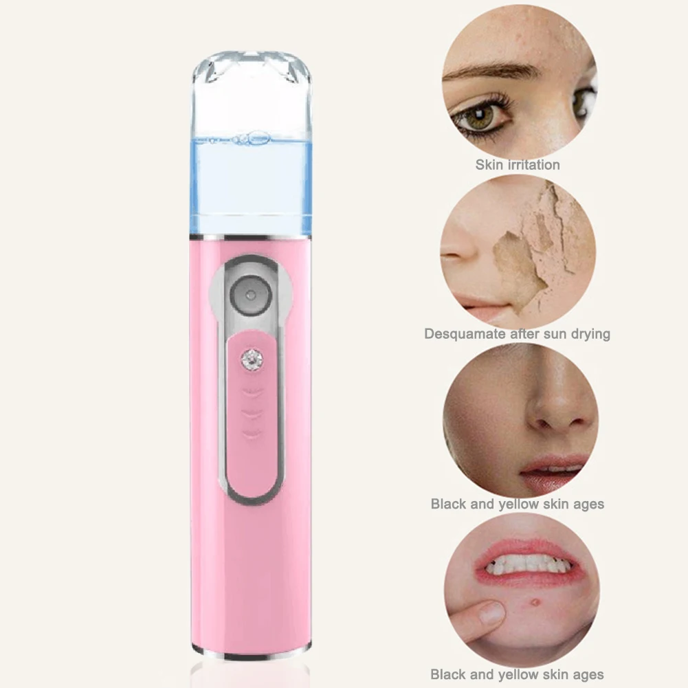 20ml Portable Face Steamer Mini Beauty Device USB Rechargeable Cool Mist Facial Steamer Mini Nano Mister for Eyelash Extensions