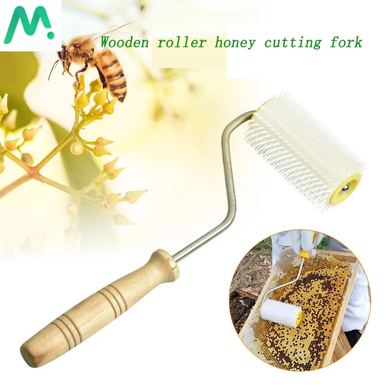 

1PC Bee Honey Extracting Uncapping Needle Roller Type Propolis Extractor Wooden Handle Bee Honey Comb Beekeeping Uncapping Tools