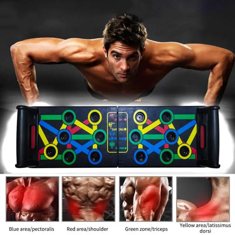 

14 in 1 Push Up Rack Training Board Foldable Exercise Portable Fitness Equipment for Abs Abdominal Muscle Building Exercise