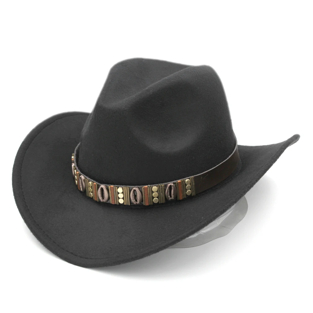 

Women Men's Western Cowboy Riding Hat Cowgirl Cap Stiff Wide Brim Costume Hat for Party Birthday