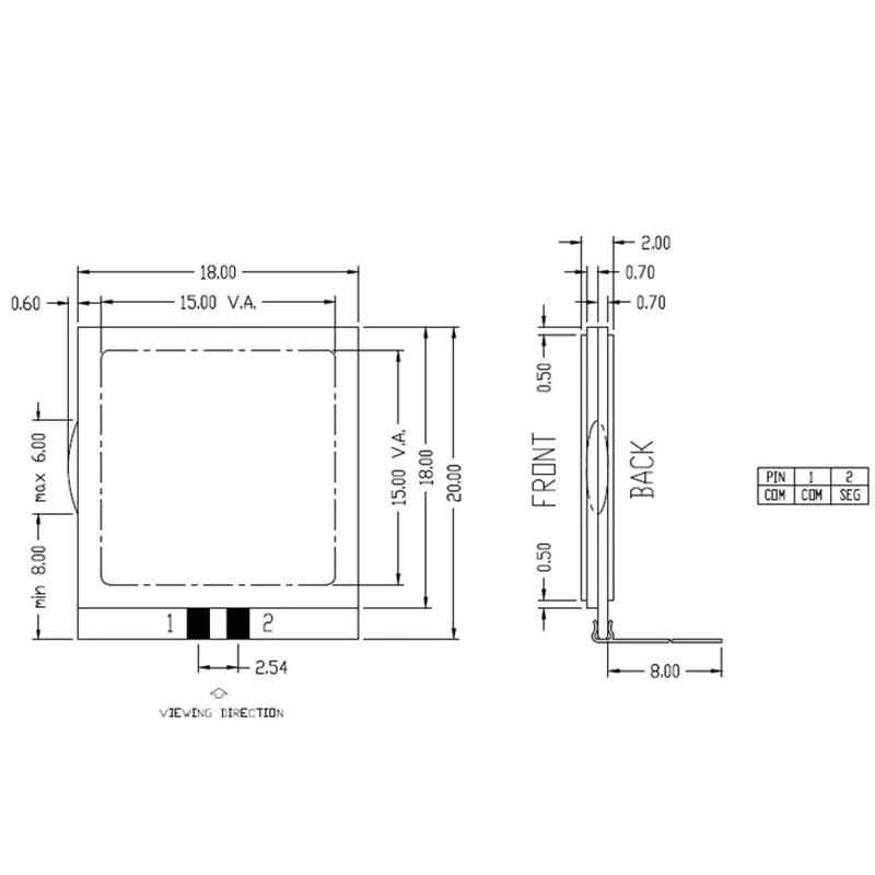 2PIN Light Valve spawarka laserowa arkusz cieniowania szybki zawór świetlny ekran wyświetlacza LCD 3.0V