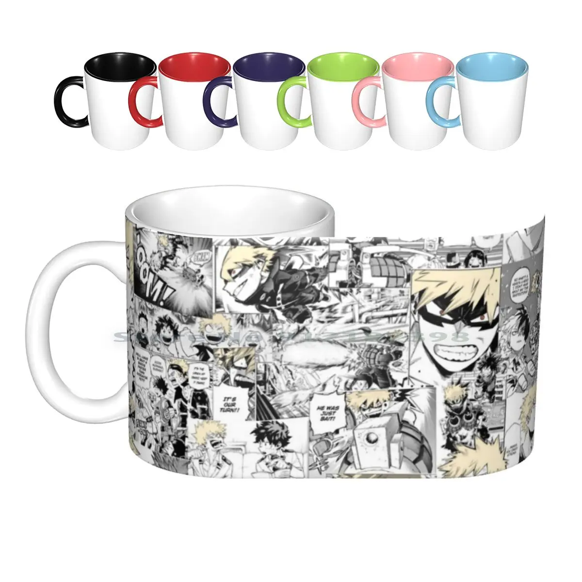 Katsuki Bakugo Manga Collage Ceramic Mugs Coffee Cups Milk Tea Mug Deku Boku No Hero Academia Midoriya Anime Bnha All Might