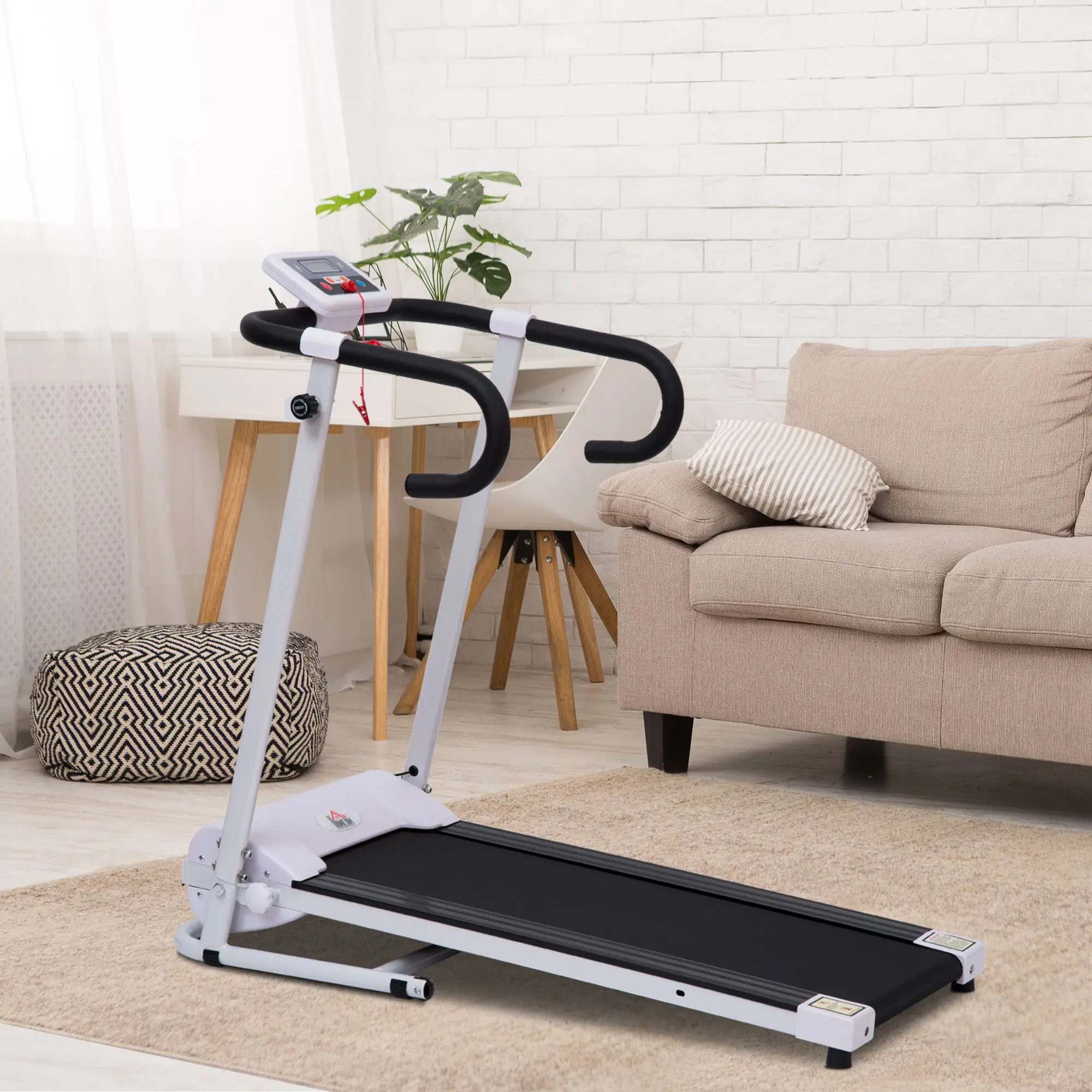 HOMCOM treadmill folding speed 10 km/h LCD screen 125x61x118cm