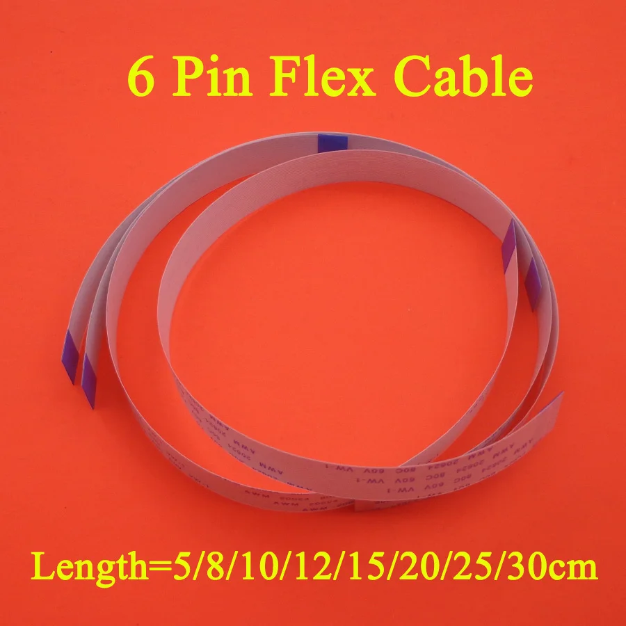 

2PCS 6pin 6P Flat flexible cable FFC FPC LCD cable 0.5mm 1.0mm pitch Type A B Length 50mm 100mm 120mm 150mm 200mm 250mm 300mm