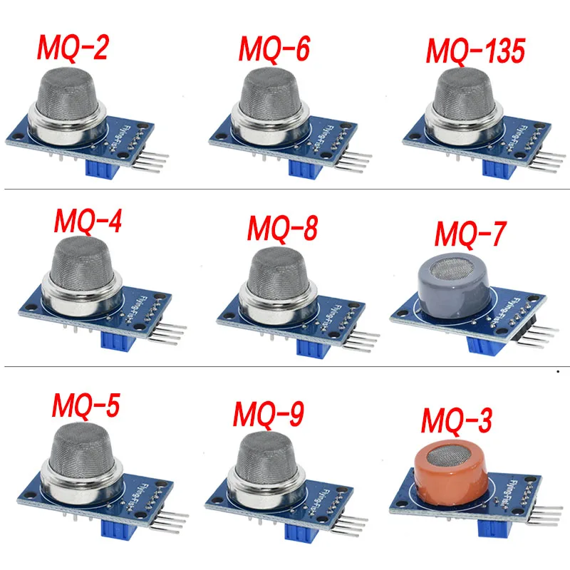 MQ-2 MQ-3 MQ-4 MQ-5 MQ-6 MQ-7 MQ-8 MQ-9 MQ-135 wykrywania dymu metanu gazu płynnego moduł czujnika dla Arduino Starter zestaw do samodzielnego montażu