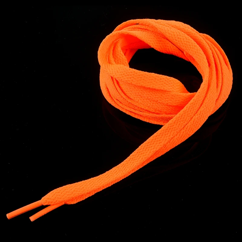 Trainers Replacement 8mm Wide Orange Flat String Shoelace Pair