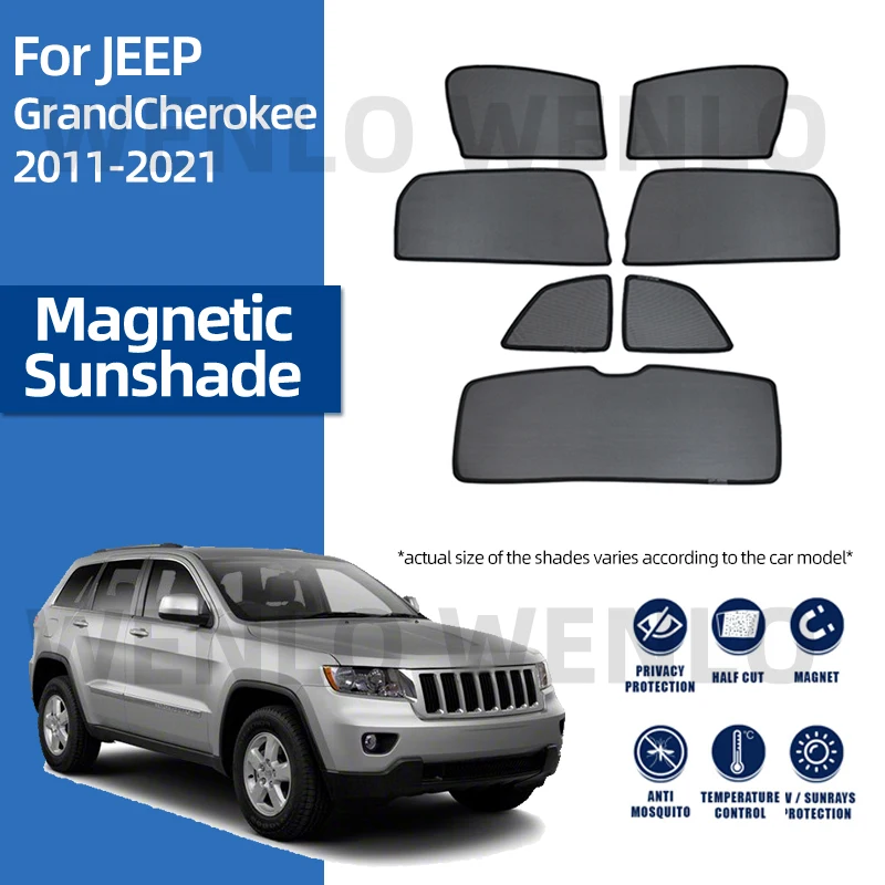 

For Jeep Grand Cherokee 2011-2021 Window Sun Visor Special Sunshade Magnetic Cover Darkening Curtain Windscreen Mesh Sunshield