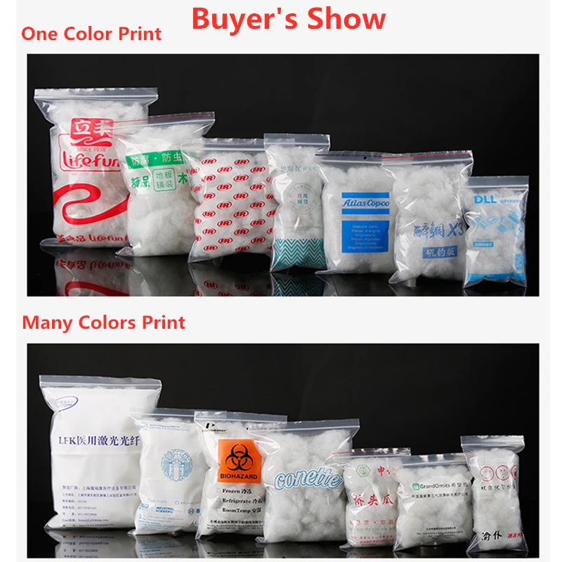 StoBag 100pcs Thick Transparent Zip Lock Plastic Bags Jewelry Food Gift Packaging Storage Bag Reclosable Poly Custom Print Logo