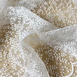 Mesh Embroidery Spring Summer DIY Sewing Wedding Dress Vestio Lace Fabric Exquisite Floral Home Party Fabric
