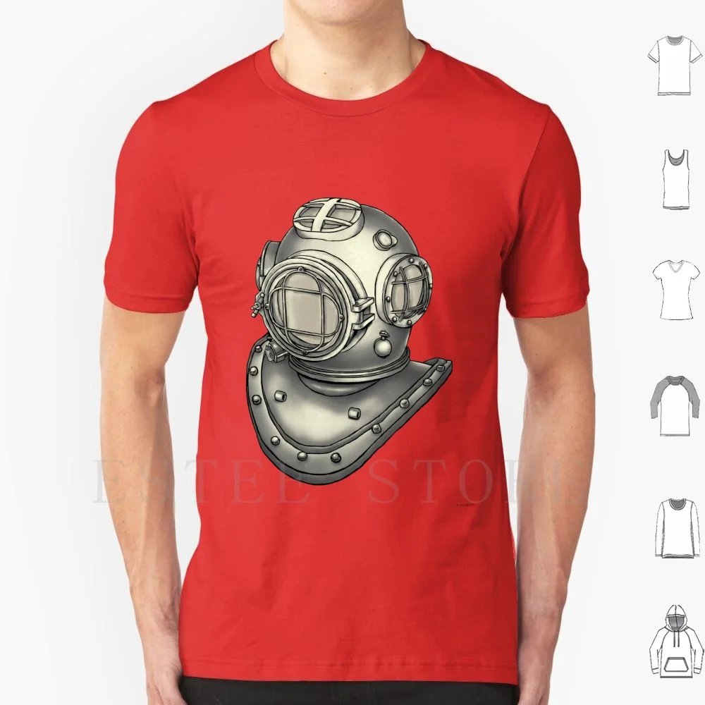 Camiseta The Deeper de algodón para hombre, casco con estampado artesanal, buzo marino, tatuaje de océano, alternativa, marítimo, Vintage, marinero