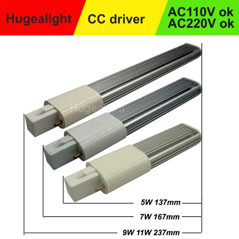 5W 7W 9W 11W G23 LED PL Bulb Lamp 2-Pin Base LED Horizontal Plug Down Light G23 Base CFL PL Compact Fluorescent Replacement Lamp