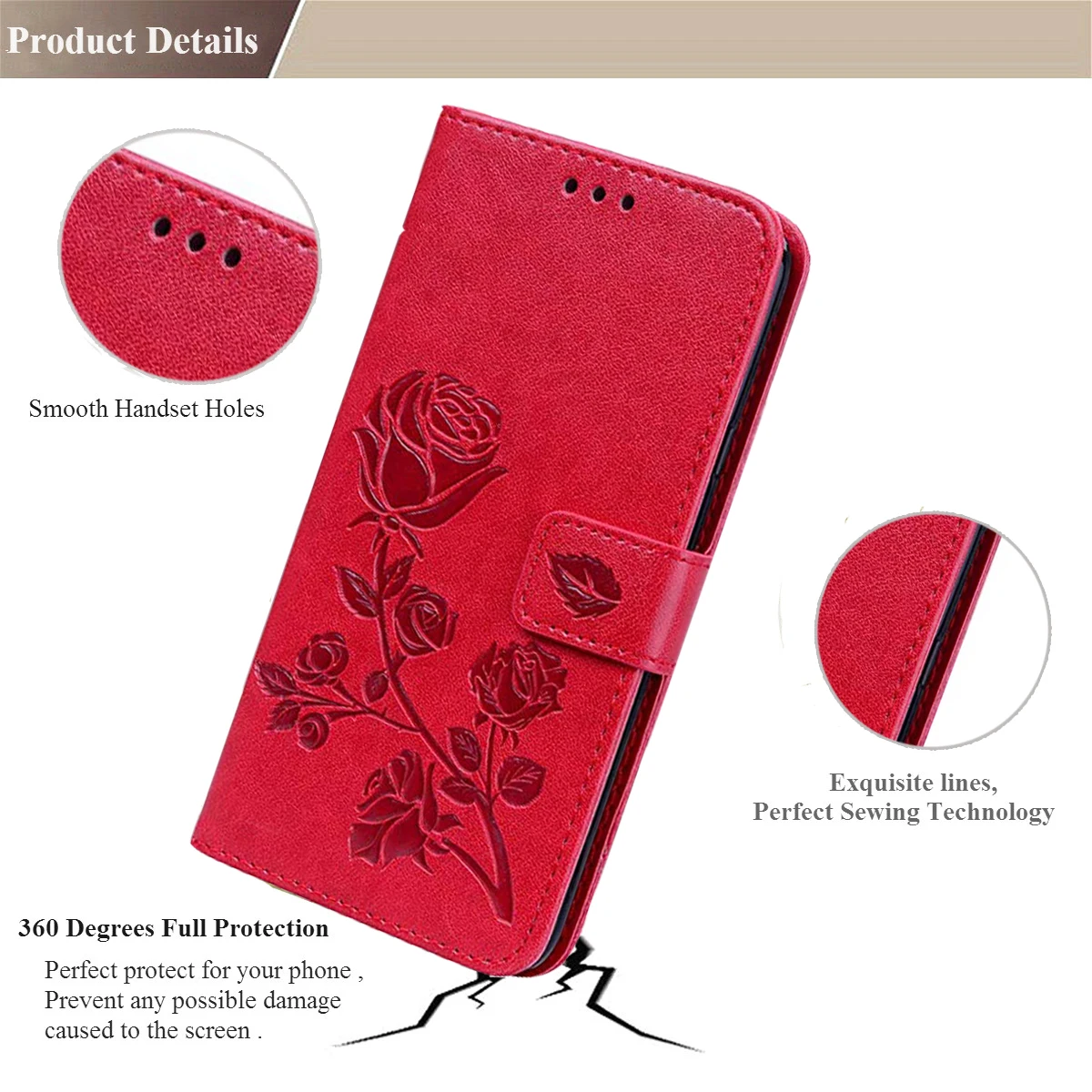 Pu-Lederhülle für Samsung Galaxy A17 5G SM-A176B, SM-A176B/DS SamsungA17 Flip Wallet Phone Cover Card Etui – Detail 5