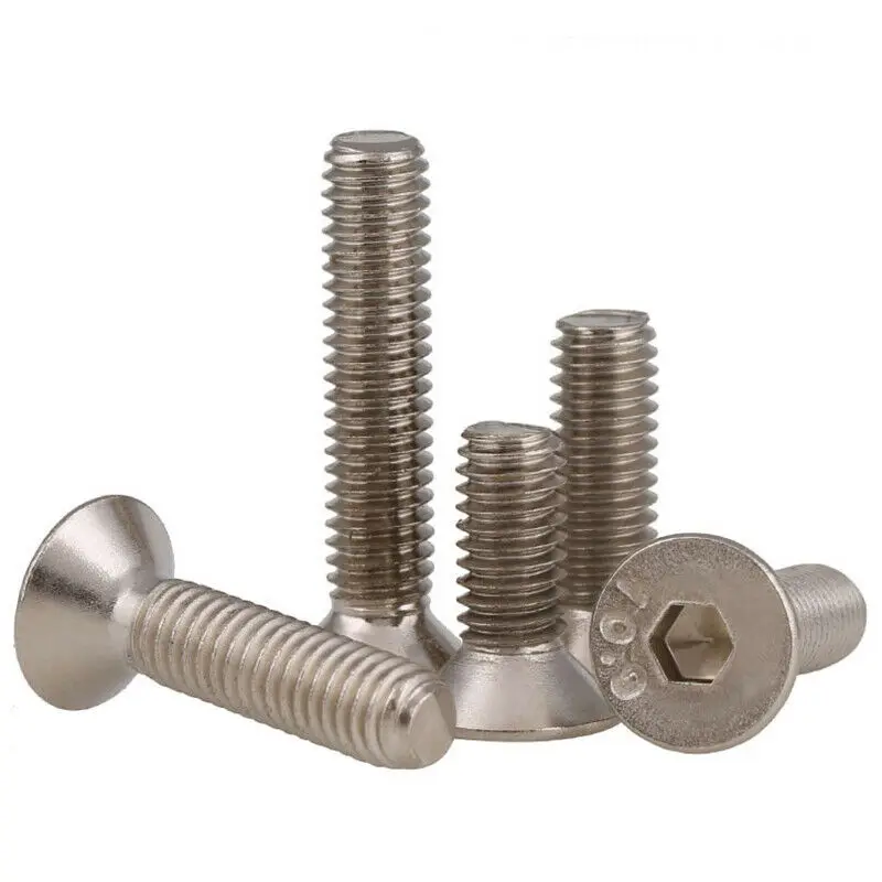 M5 M6 M8 Countersunk Hexagon Hex Socket Screws Flat Head Allen Bolts Ni Plated Grade 10.9 Carbon Steel