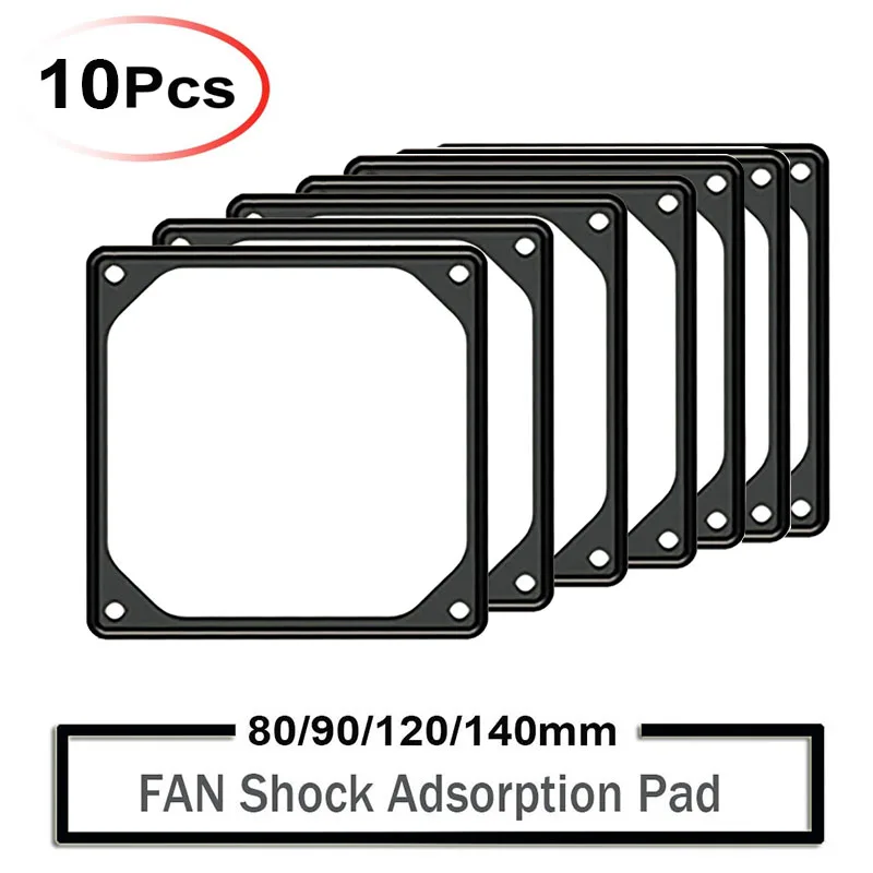 

10pcs 80mm 90mm 92mm 120mm 140mm Anti-vibration Silicon Fan Gasket Noise Reducing Silencer Gasket Pad For PC Computer Case Fan