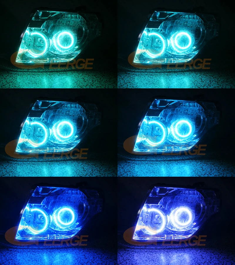 For Mitsubishi PAJERO IV Shogun MONTERO BT App RF Remote Control Ultra Bright Multi Color RGB Led Angel Eyes Kit Halo Rings