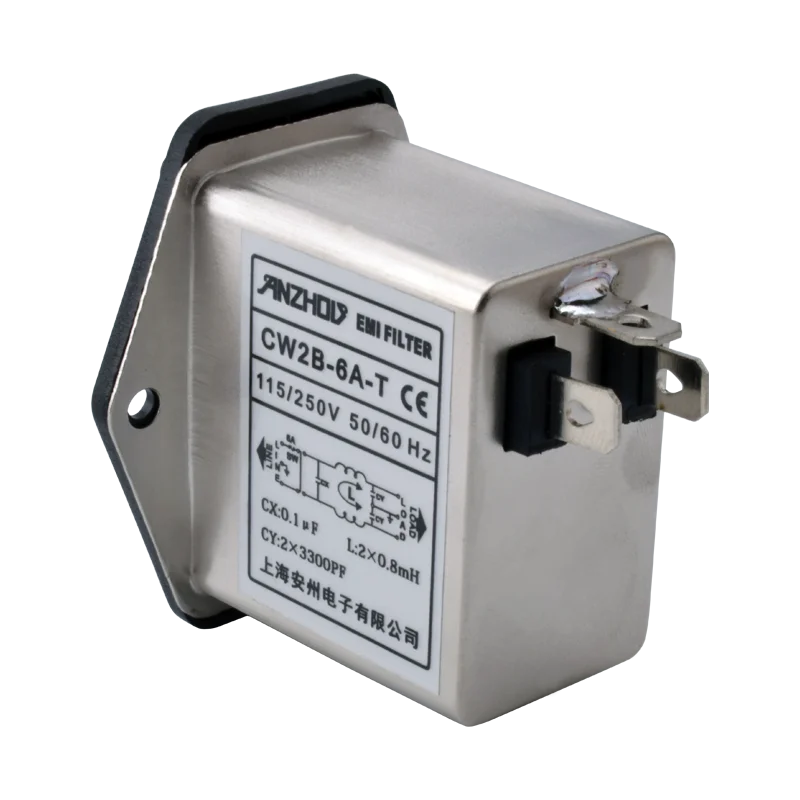 1pcs Power Socket Insured CANNY WELL EMI Power Filter CW2B-6A-T AC110V-250V 10A